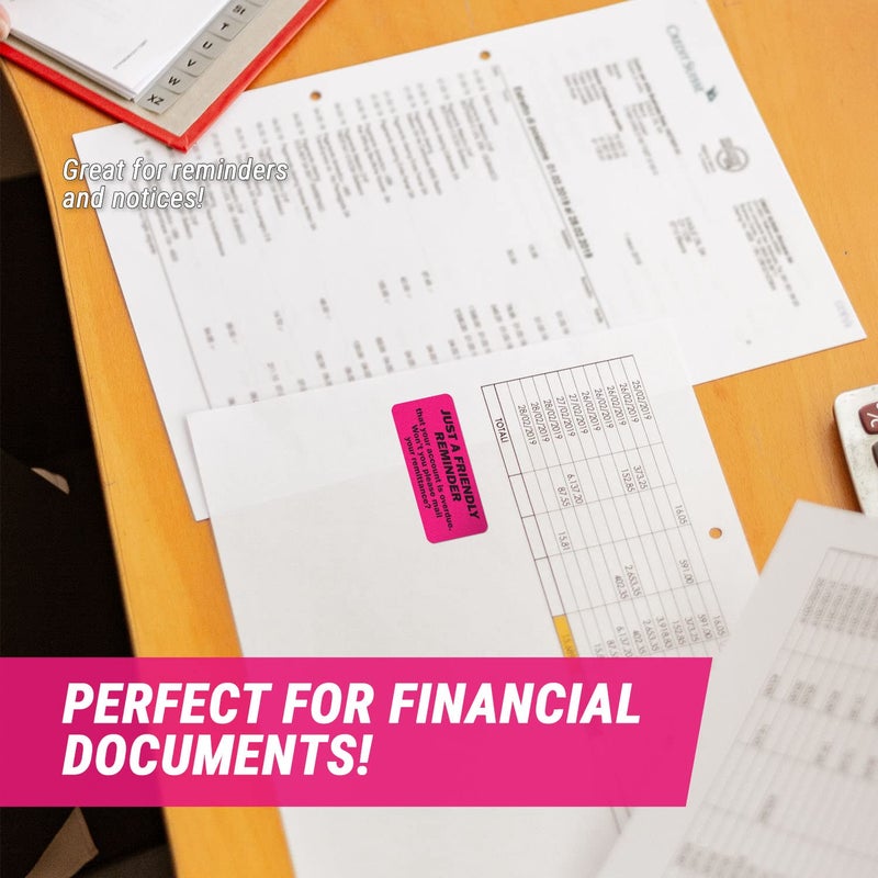 OfficeSmartLabels 300 Labels - Friendly Reminder Account Overdue Stickers Labels for Billing Past Due Collections (2 x 1 inch, Pink - 1 Roll) - Image 5